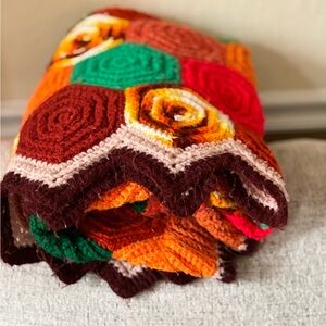Vintage Colorful Crochet Blanket